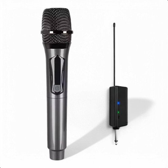 Tech Essentials® Ensemble de microphones sans fil - VHF - USB-C rechargeable - Plug & Play - Karaoké - Studio - Prise 3,5-6,3 mm - ASMR - Convient à Partybox