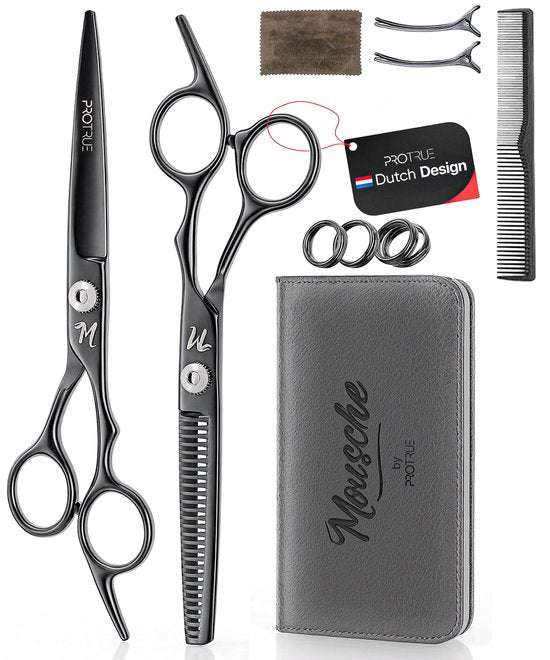 ProTrue 11 Piece Barber Set - Barber Scissors Right Handed - Thinning Scissors Barber - Hair Scissors - Coupe Scissors - Hair Scissors Set