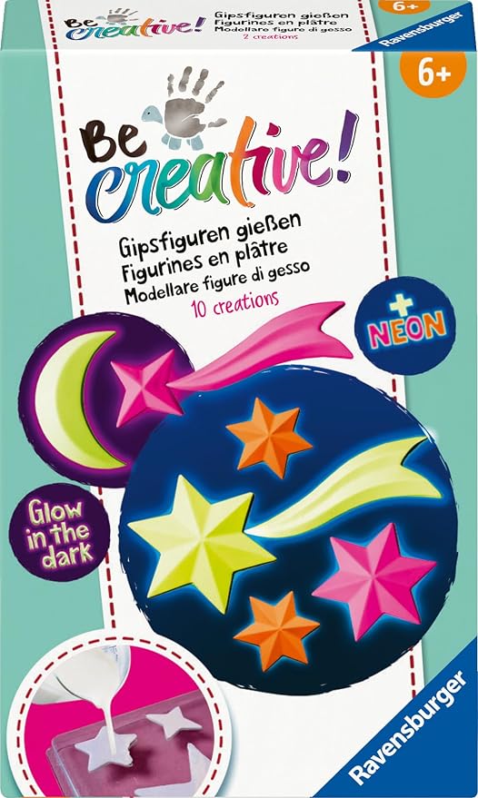 Ravensburger BeCreative Mini Étoiles lumineuses - Blanc - 10 pièces - À partir de 6 ans - 18,3 x 11,5 x 3,7 cm