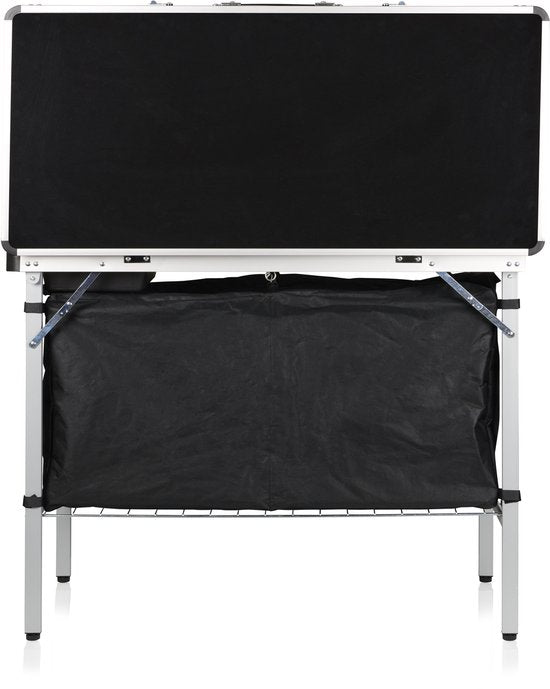 Cuisine de camping Tristar – Pliable – 100 x 50 cm – Avec évier – Structure en aluminium – Meuble de camping et cuisine d'extérieur – Sac de transport inclus – Pieds réglables – KI-0825