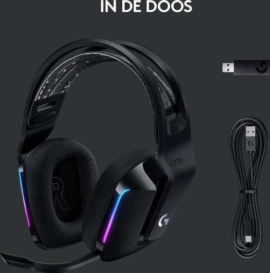 Logitech G733 LIGHTSPEED - Casque de jeu sans fil - PS5/PS4 et PC - Noir