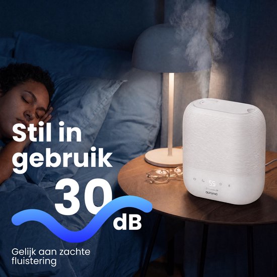 Humidificateur Auronic - 5 L - Convient pour la chambre à coucher, la chambre de bébé, le bureau, le salon et bien plus encore - Humidificateur - Sans BPA - Blanc