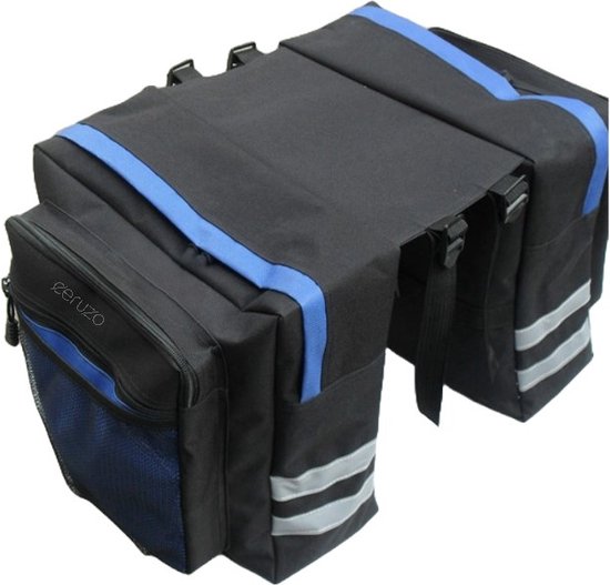 Ceruzo Double Bicycle Bag - 20 Liter - Sac à vélo - Water Repellent- Compact- Sporty -Black Blue