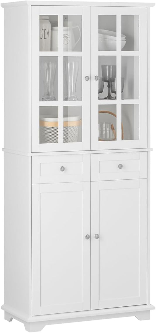 SoBuy Armoire de cuisine - FSB76-W - MDF - Max. 100kg - 75x40x175cm - Blanc