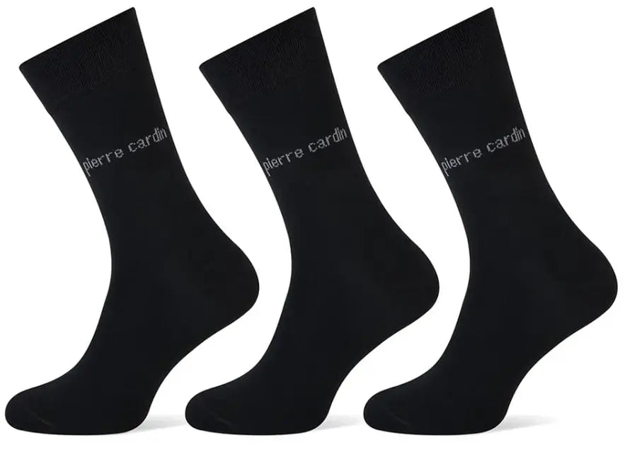 3 paires de chaussettes Pierre Cardin pour homme, noires - Taille 39/42 - Élégantes et confortables