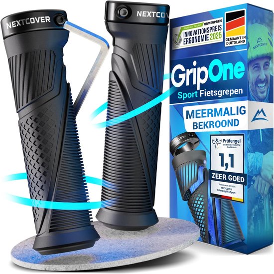 Poignées de vélo Nextcover - Comfort Grip - Ergonomiques - Universelles - Noires