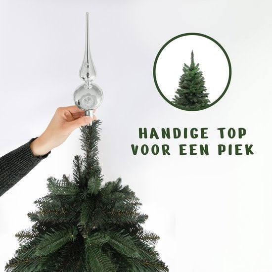 Arbre de Noël artificiel complet 180 cm (PE + PVC) - PristinePine Batis - Socle métallique - Montage rapide - 538 branches - 30 ans