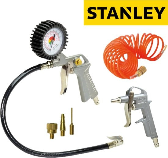 STANLEY Luchtgereedschapset 6-delig - met 3 mondstukken
