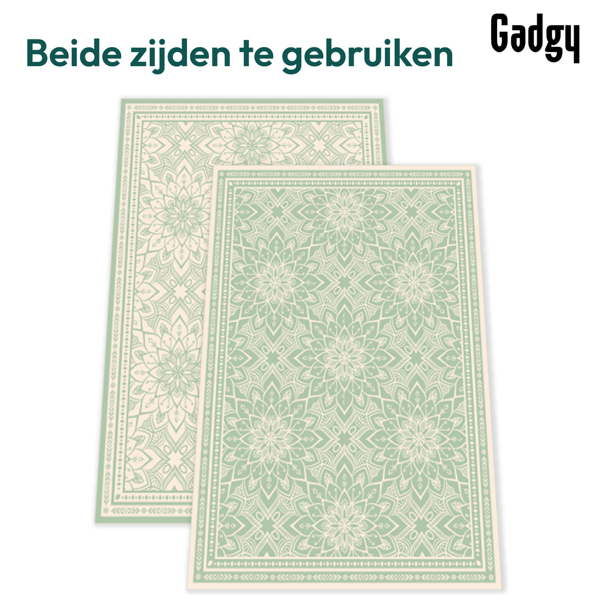 Tapis d'extérieur Gadgy XXL - Tapis d'extérieur 270x200 cm - Tapis de jardin double face - Tapis de pique-nique vert blanc - Tapis d'extérieur
