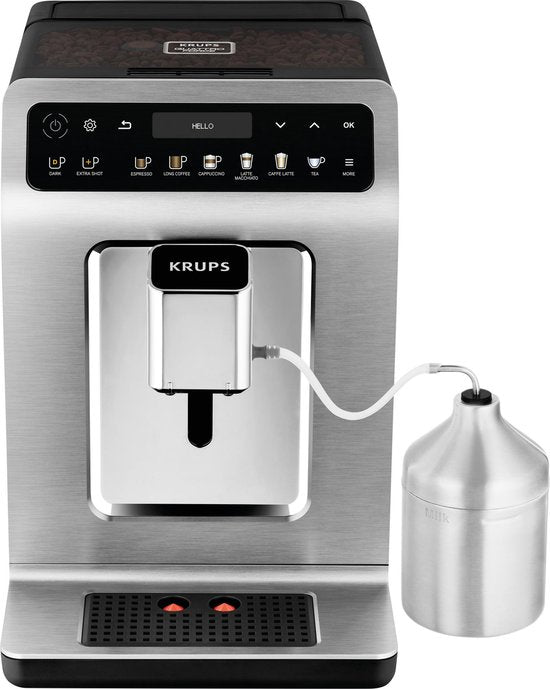 Krups Evidence+ EA894T - Machine à expresso entièrement automatique - Design haut de gamme - 19 réglages - Personnalisation - Pour expresso et cappuccino