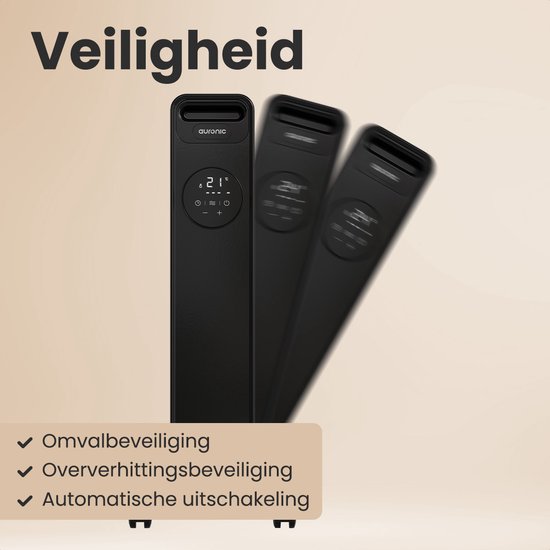 Auronic Oil Radiator - Radiateur électrique - 2500W - Noir