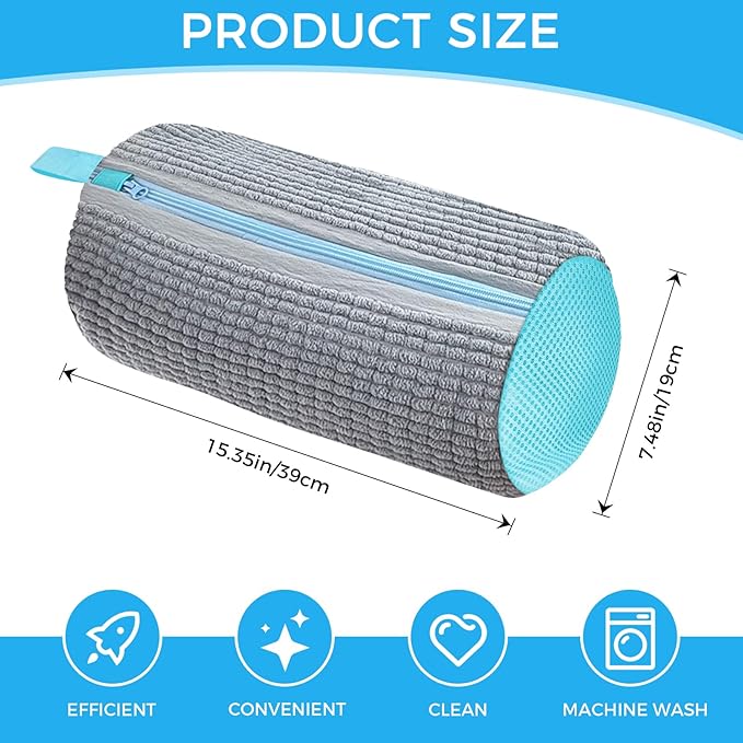 CNMTCCO - Lot de 2 sacs de lavage pour chaussures, sacs de lavage pour machine à laver avec fermeture à glissière, sac de lavage en peluche, nettoyage à 360° du sac, protection multifonctionnelle pour chaussures de sport - chaussures de tennis - gris