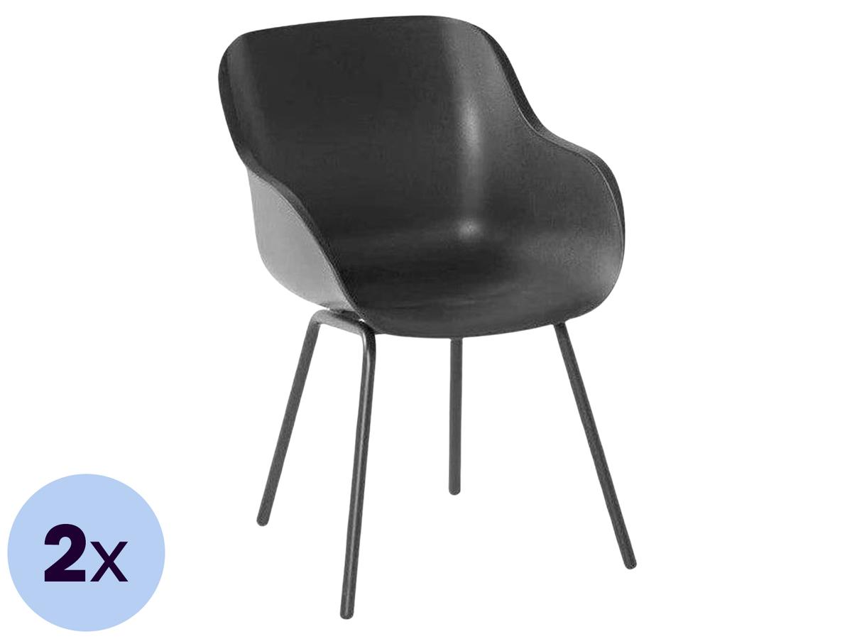 Chaise de jardin Hartman Sophie Rondo Elegance - Lot de deux - Anthracite