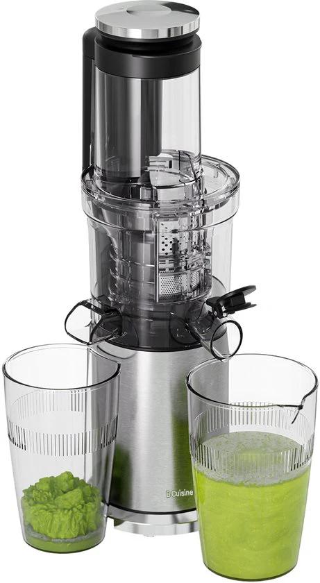 KitchenBrothers Extracteur de jus  - Vertical - Presse-agrumes - Presse-légumes et fruits - 80 mm - 750 ml - Gris
