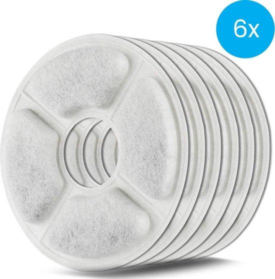 Filtres pour fontaines Auronic - 6 pièces - 3 couches - pour fontaines Auronic AU1362 et AU3163