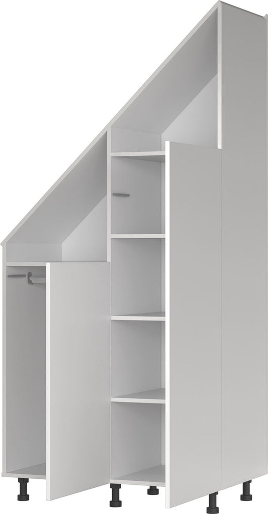 TheBestOf Furniture Armoire de rangement blanche - Pour mur en pente - 91 x 47 x 94/182 cm