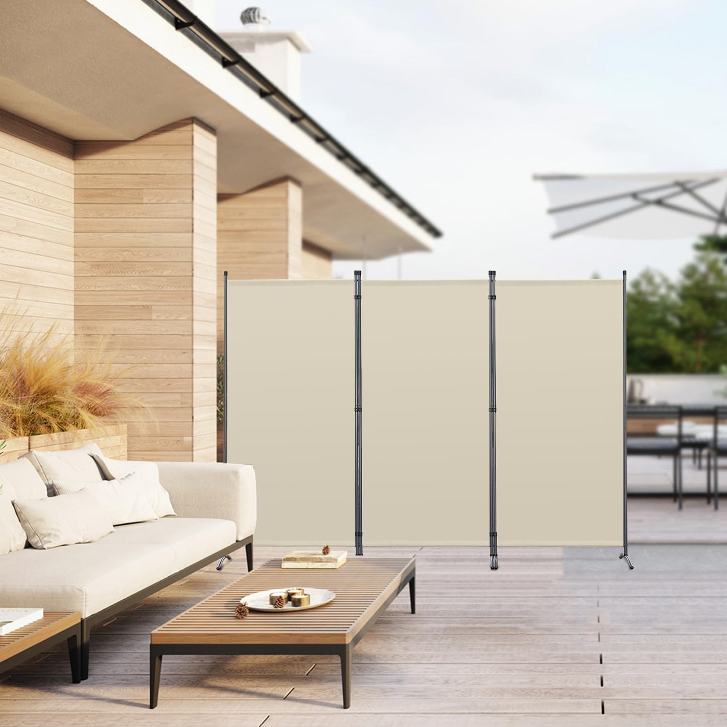 Angel Living Paravent - 3 Panneaux - 243 x 170 cm - Beige