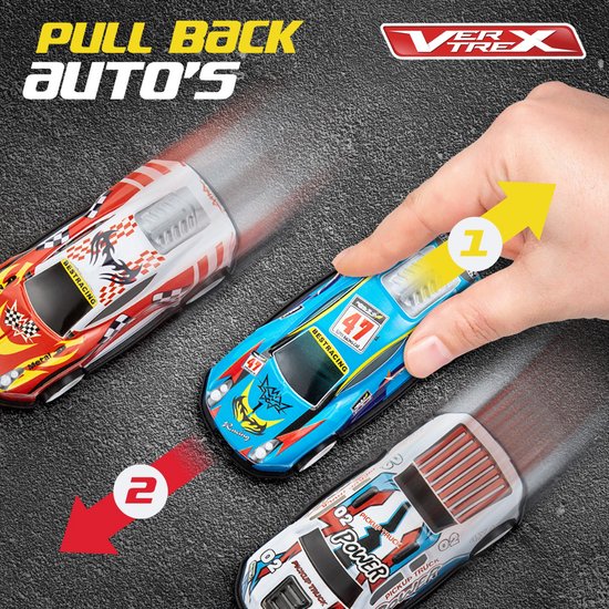 Vertrex Toy Car Set - 24 pieces - Voitures pour garçons - Voitures à roues arrières - Voitures - Voitures jouets