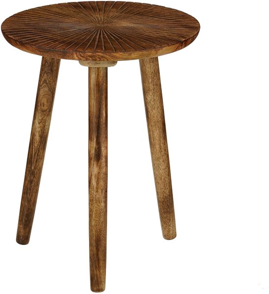 Table d'appoint Mica Decorations Pomante - Petite table - Table basse en bois de manguier - Pratique comme table à plantes ou support pour plantes - Petite table de salon - 46 x 38 cm - Marron foncé