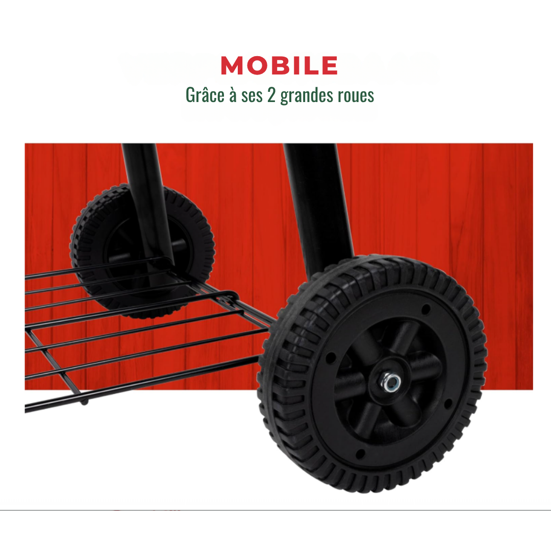Barbecue au charbon - BBQ Collection – 2 en 1 - Cuisine extérieure - Grill et Barbecue Fumoir - 104 x 58 x 114 cm - Noir
