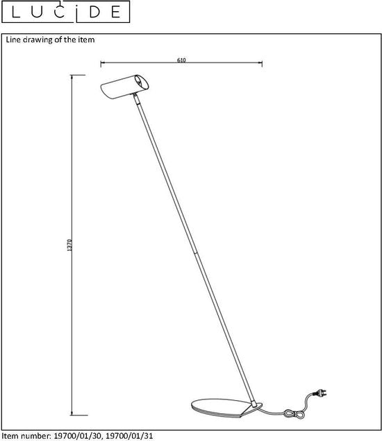 Lucide HESTER - Lampe de lecture - 1xGU10 - Blanc
