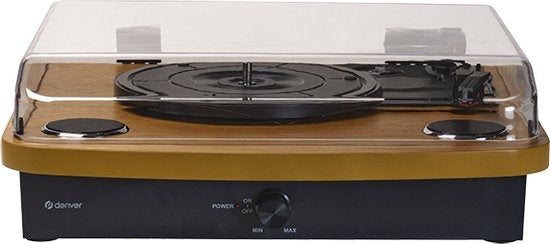 Denver Record Player Dual Bluetooth - Haut-parleurs intégrés - USB - Rétro - Bois - VPL230LW