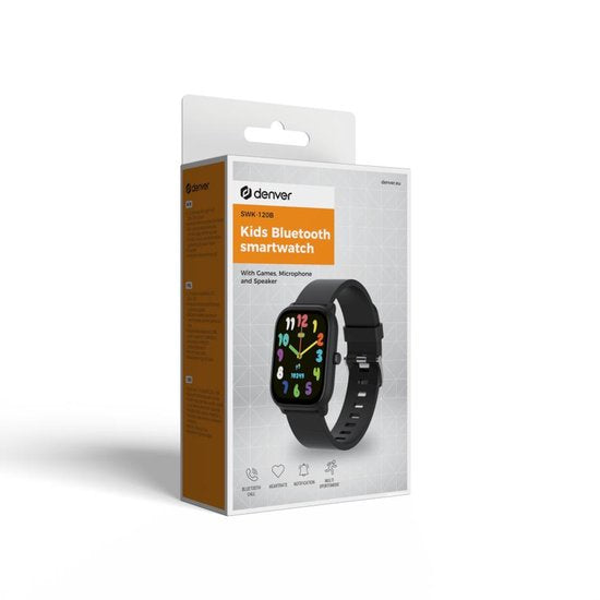 Denver Smartwatch Kids - Appel/SMS/Whatsapp - Pour Android & iOS - Podomètre - Activité du sommeil - Fréquence cardiaque, Moniteur de pression artérielle, Mode sport - SWK120B