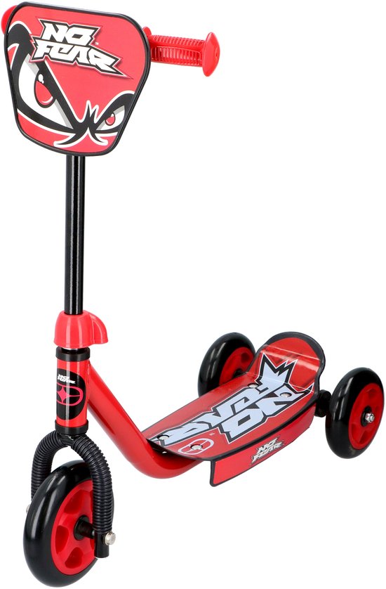 Trottinette No Fear à 3 roues pour enfants - pour garçons et filles - À partir de 3 ans - Poids max. 20 kg - Rouge