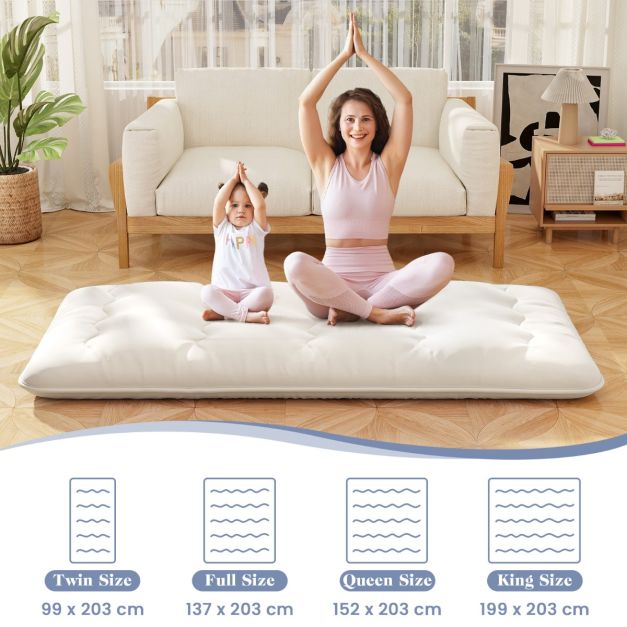Coast Floor Mattress - Pliable - Lavable - Microfibre - 203 x 137 x 10 cm - Beige