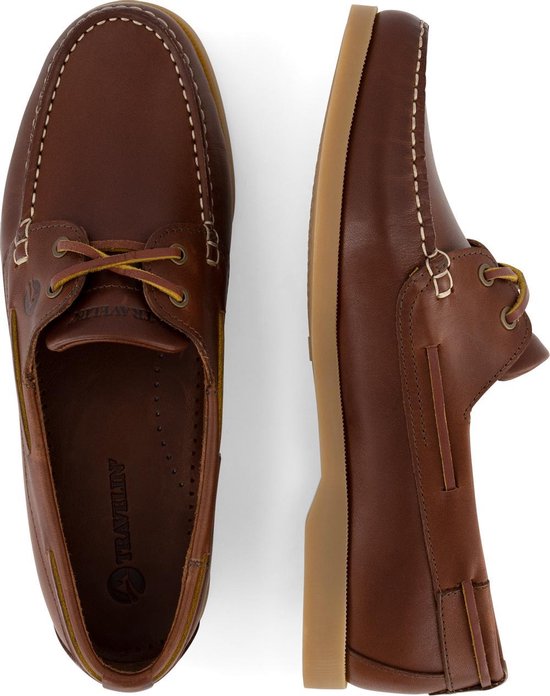 Travelin' Exmouth Men - Mocassins en cuir à lacets - Taille 42 - Bottines - Cuir marron