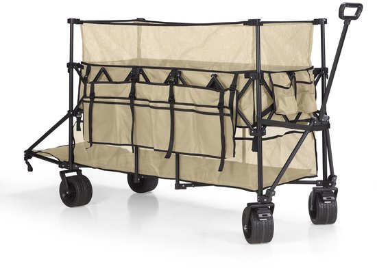 Mr. Fold Bolderkar XXL - pliable - 600L - 300KG - Beige - roues tout-terrain