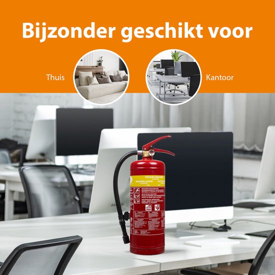 Smartwares FEX-15230 - Extincteur à mousse 3 L - Avec support de fixation - Classes d'incendie A et B - Certifié BSI