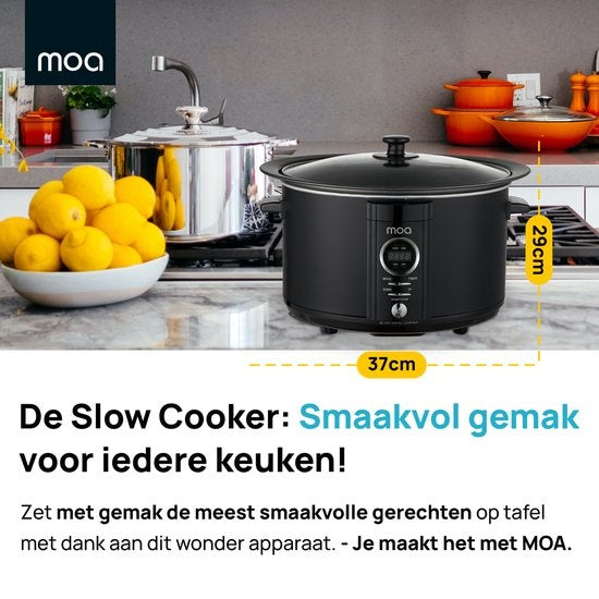 Mijoteuse MOA Digital - 6,5 litres - Noir - Sans BPA - SC65DB