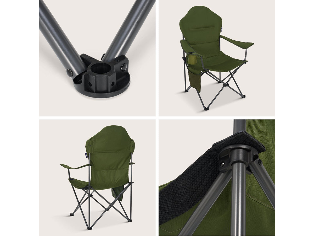 TRVLMORE Chaise de camping Small Plus Noir - 30 x 104 cm pliée - Capacité 160 kg - Design pliable