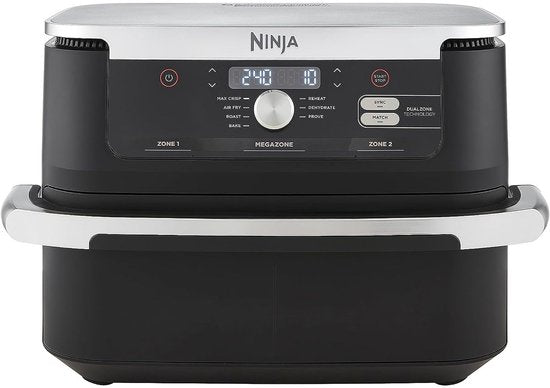 Friteuse à air chaud Ninja Foodi FlexDrawer, DualZone avec cloison amovible, grand bac de 10,4 l, pièces lavables au lave-vaisselle avec revêtement antiadhésif - Noir - AF500EU