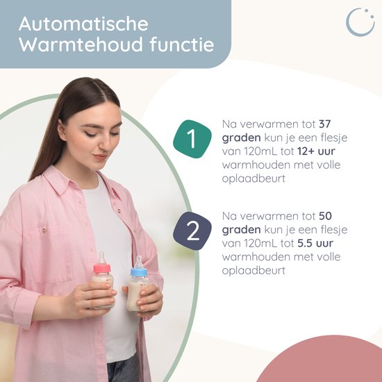 Chauffe-biberon portable Numsy - Sans fil - 6 adaptateurs inclus - 4 niveaux de température