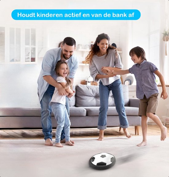 Tech Essentials® Hover Ball - Eclairage Led et Musique - 18 cm - Smart Ball Soccer Bot - Hovering Air Soccer - Jeu - Soft - Pour l'intérieur - Enfants