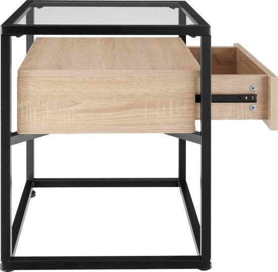 tectake - table de chevet Preston - table de chevet 43x45x54,5cm - brun clair industriel - 404681