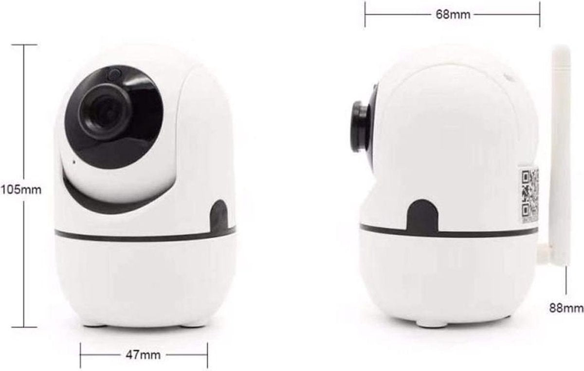 Fuegobird Indoor IP Camera - 1080P - Caméra de sécurité - Caméra pour animaux - Caméra pour bébés - Compatible avec 2.4G/5G WIFI - Détection de mouvement et de son - Fonctionne avec l'application - Blanc