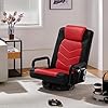 Fauteuil de gaming pivotant Yaheetech – Fauteuil de gaming réglable avec accoudoirs et poche latérale