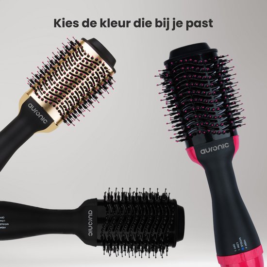 Brosse soufflante - Auronic - Airstyler - Boucleur - Brosse coiffante - Noir