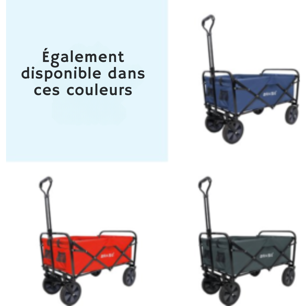 BRASQ Wagon pliable - 100 litres - Capacité 80 KG - Roues pivotantes avec frein - 90x51x100 CM - Poignée réglable - Wagon pliable - Compact - Noir