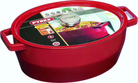 Pyrex Slowcook Casserole Oval - Fonte - 5.8 litres - Rouge