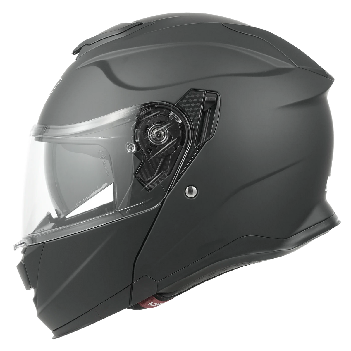 Casque moto à visière relevable MY Flip-Up – Certifié ECE 22.06 – Taille M – Noir mat et argent – ABS