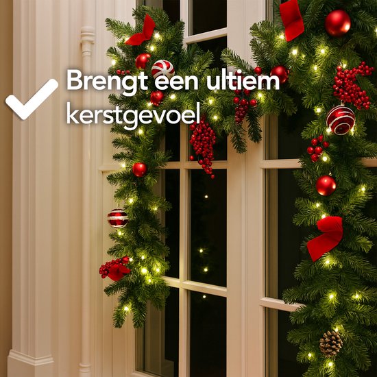 Nordlandia guirlande lumineuse - Minuterie - Décoration de Noël - 270 cm - Guirlande de Noël - Décoration de Noël - 35 LED - Prise de courant