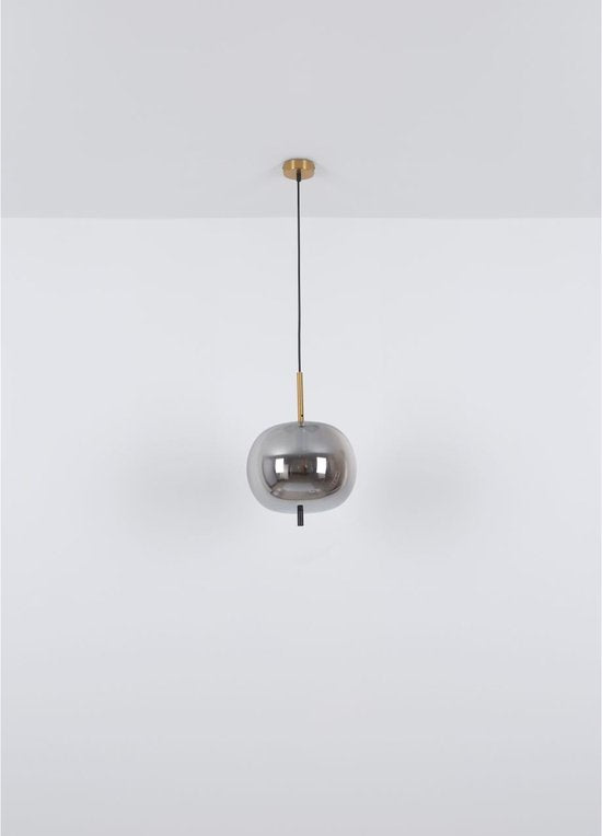 Suspension en verre fumé | E27 | Noir | Boule en verre | Boule de verre | Salon | Salle à manger