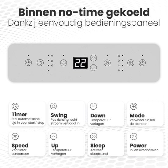 Auronic Mobile Air Conditioner - 12,000 BTU - 4-in-1 - Climatisation avec 2 kits d'étanchéité pour fenêtres - Chambre à coucher - Salon - rafraîchir jusqu'à 35 m².