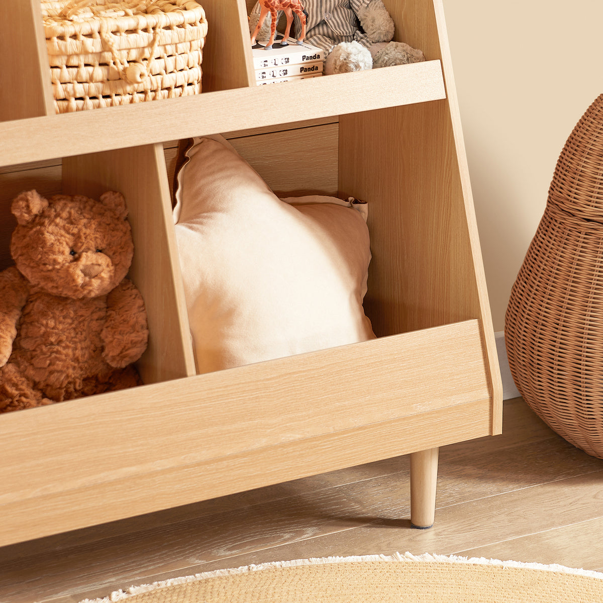 SoBuy KMB111-N Bibliothèque pour enfants 87x37x78 cm Naturel - Meuble de rangement à 5 compartiments sur pieds