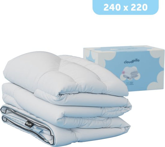 Couette Cloudpillo Partner - Pour toutes les saisons - Réglable de chaque côté - 240 x 220 cm - Couette double - 4 saisons