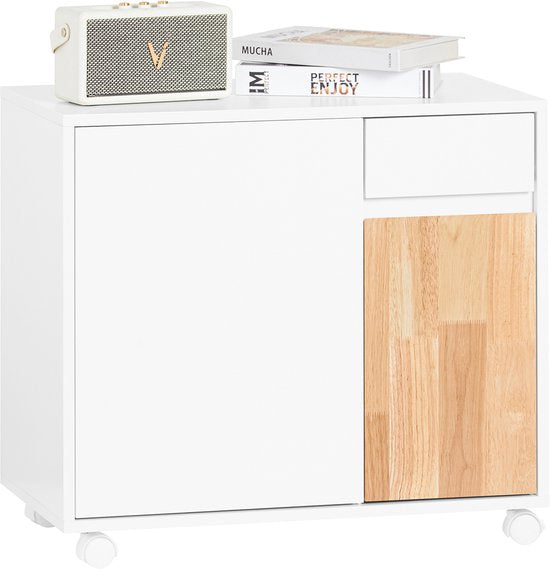SoBuy ASK04-WN Table d'impression - Meuble pour imprimante en bois composite blanc